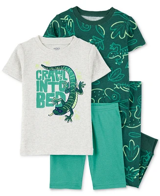 Carter's Toddler Boys Lizard Pajamas, 4 Piece Set