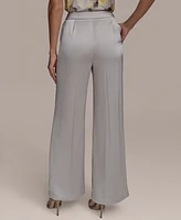 Donna Karan New York Women's Wide-Leg Satin Pants, Regular & Petite