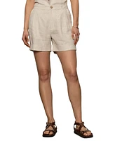Sanctuary Women's Caravan Linen Mid Rise Cuffed Shorts