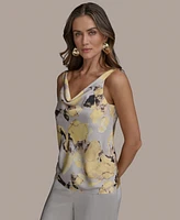 Donna Karan New York Women's Printed Cowlneck Camisole, Regular & Petite Sizes