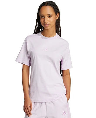 adidas Women's Cotton Essentials 3-Stripe T-Shirt
