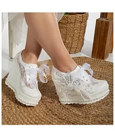 Sheri Lace Bridal Platform Sneakers