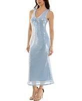 Junior's Sequin Plunge-Neck Midi Dress, Created for Macy's