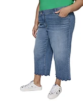Karl Lagerfeld Paris Plus High-Rise Scalloped-Hem Jeans