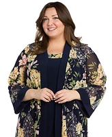 R & M Richards Plus 2-Pc. Floral-Print Jacket Dress Set