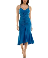 Emerald Sundae Juniors' Ruched Midi Dress