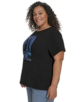Karl Lagerfeld Paris Plus Embellished Eiffel Tower Tee, Exclusively at Macy's