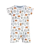 Touched by Nature Baby Boys Organic Cotton Rompers 2pk, Endangered Elephant