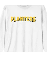 Hormel Foods Men's Planters Peanuts Logo Adult White Long Sleeve Tee-3XL