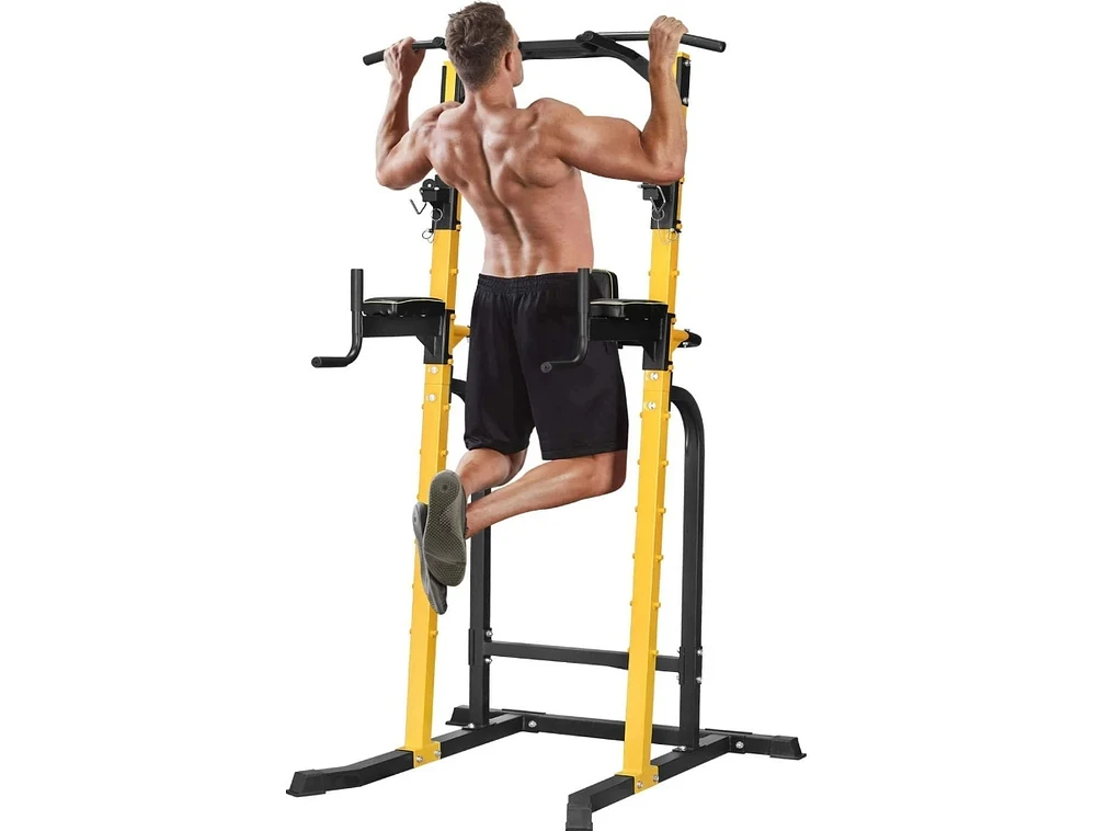 Zenova Pull Up Bar Dip Bar Power Tower Workout Dip Station Height