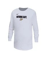 Nike Big Boys and Girls White Purdue Boilermakers 2025 Legend Bench Long Sleeve T-Shirt