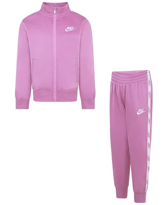 Nike Little Girls Logo-Taping Jacket & Pants, 2 Piece Set