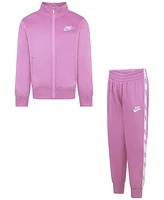 Nike Little Girls Logo-Taping Jacket & Pants, 2 Piece Set