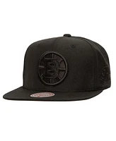 Mitchell & Ness Men's Black Boston Bruins Soul Strike Tonal Snapback Hat