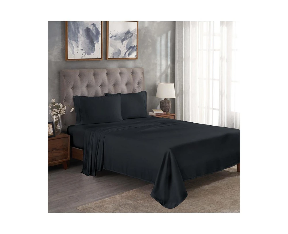Superior Modal From Beechwood 300 Thread Count Lightweight Cooling Solid Extra Deep Pocket Bed Sheet Set