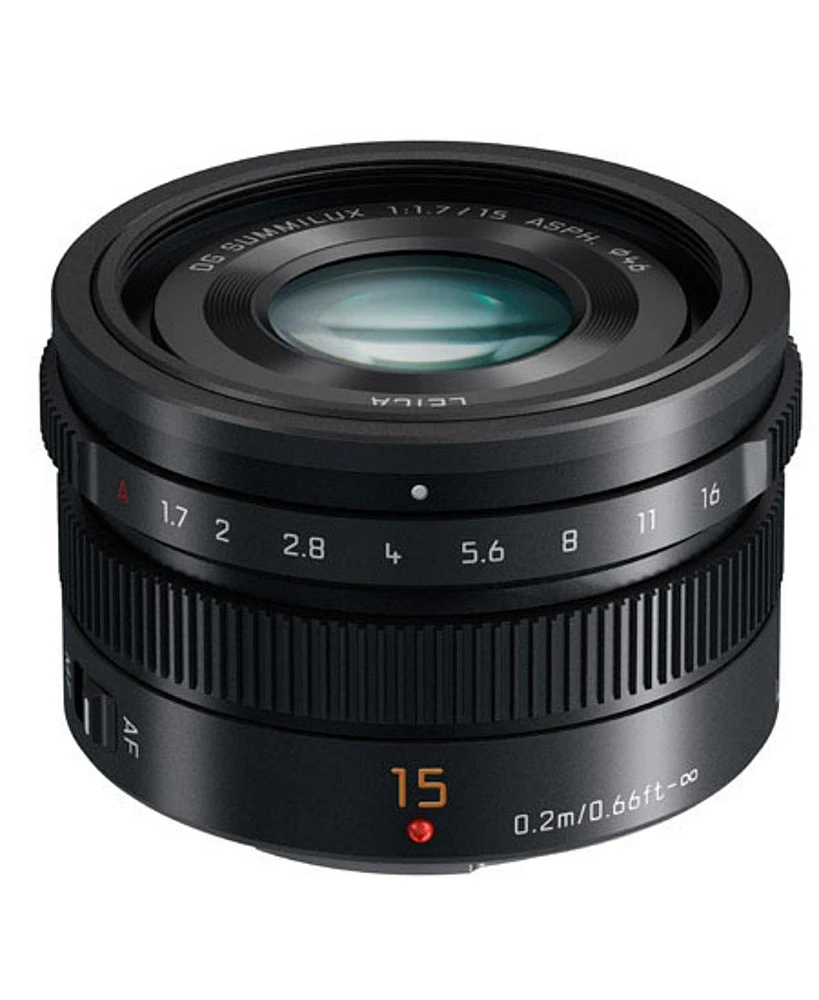 Panasonic Lumix G Leica Dg Summilux 15mm f/1.7 Aspherical Lens for Micro Four Thirds, Black