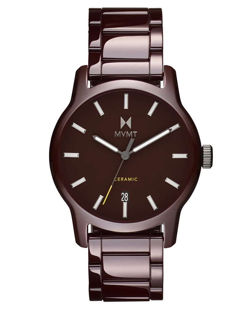 Mvmt Men's Classic Ii Dark Red Ceramic Bracelet Watch, 44mm