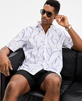 Alfani Men's Johnny Short Sleeve Botanical Print Button-Front Shirt, Exclusively at Macy's