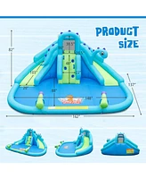 Inflatable Water Slide with Dual Slides and Large Splash Pool and Carry Bag (with 584W Blower)