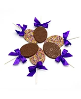 Sugar Plum Chocolates Easter Egg Milk Chocolate Lollipops, 6 Pieces