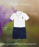 Polo Ralph Lauren Baby Boys Mesh Shirt & Chino Short Set