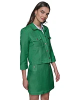 Karl Lagerfeld Paris Petite Linen-Blend Jacket