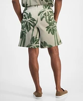 A|X Armani Exchange Men's Drawstring Palm Tree Print 9" Bermuda Shorts