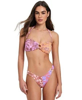 Red Carter Womens O Ring Bandeau Bikini Top Bikini Bottoms