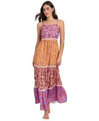 Red Carter Women's Tie-Back Maxi Swim Cover-Up Dress