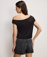 Good American Stretch Jersey Asymmetric Top, Regular & Plus Sizes