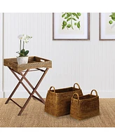 Burma Rattan Narrow Magazine Baskets