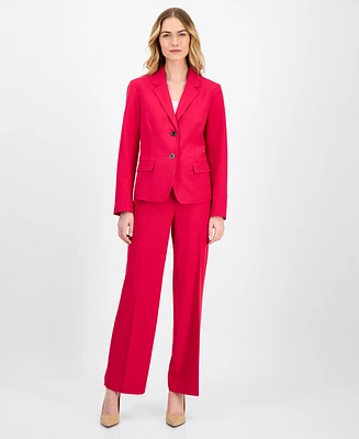 Le Suit Women's Crepe Two-Button Jacket & Pull-On Pantsuit