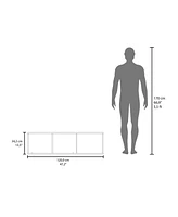 Fm Furniture Roslyn Wall-Mounted Cabinet with Lift-Up Door, Open Compartments, Natural Oak and White