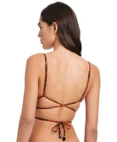 Red Carter Women's Strappy-Back Triangle Bikini Top