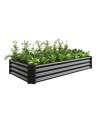 Raised Garden Bed Outdoor, 6×3×1ft , Metal Raised Rectangle Planter Beds for Plants, Vegetables, and Flowers