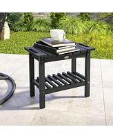 Outsunny Shower Bench, Hdpe Stool with Storage Shelf,