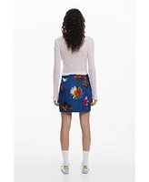 Desigual Women's Fitted floral mini skirt