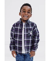 Nightmare Before Christmas Boys Disney Mickey Mouse Flannel Button Down Dress Shirt