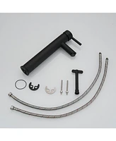 Single Hole Single Handle Bathroom Vessel Sink Faucet With Supply Hose in Polished Chrome