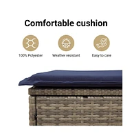 Patio Chairs with Cushions pcs Gray Poly Rattan
