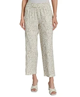 Jones New York Petite Printed Pull-On Cropped Pants