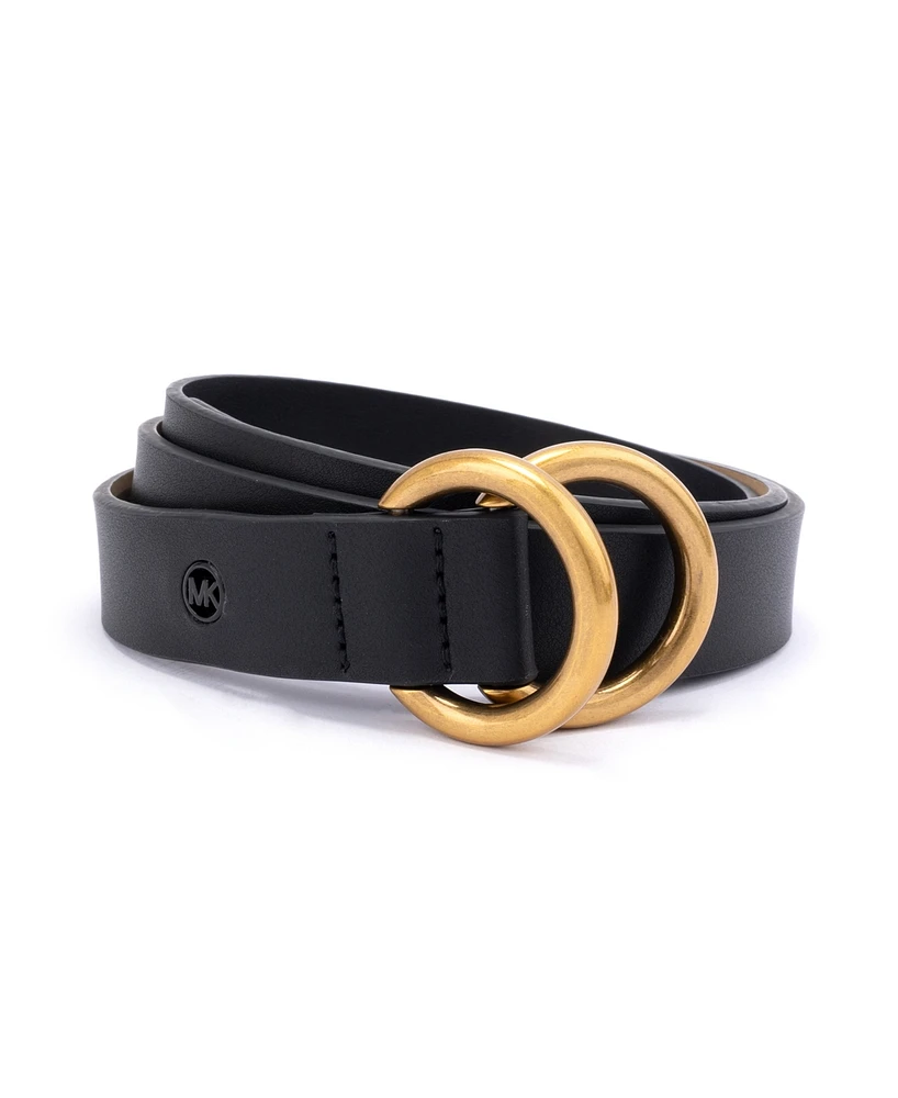 Michael Kors 25mm Double Ring Leather Belt