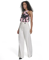 Calvin Klein Petite Mid-Rise Wide-Leg Pants