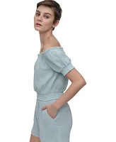 Dkny Jeans Women's Cotton Gauze Off-The-Shoulder Top