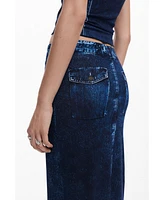 Desigual Women's Denim-effect skirt