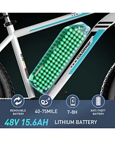 Colorway 26x4.0 Fat Tire E bike, 750W Electric Bicycles 15.6AH 48V Mountain Electric Bike for adult Ul 2849