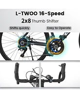 700C Road Bike: Disc Brakes, Aluminum Frame, 16-Speed, L Size