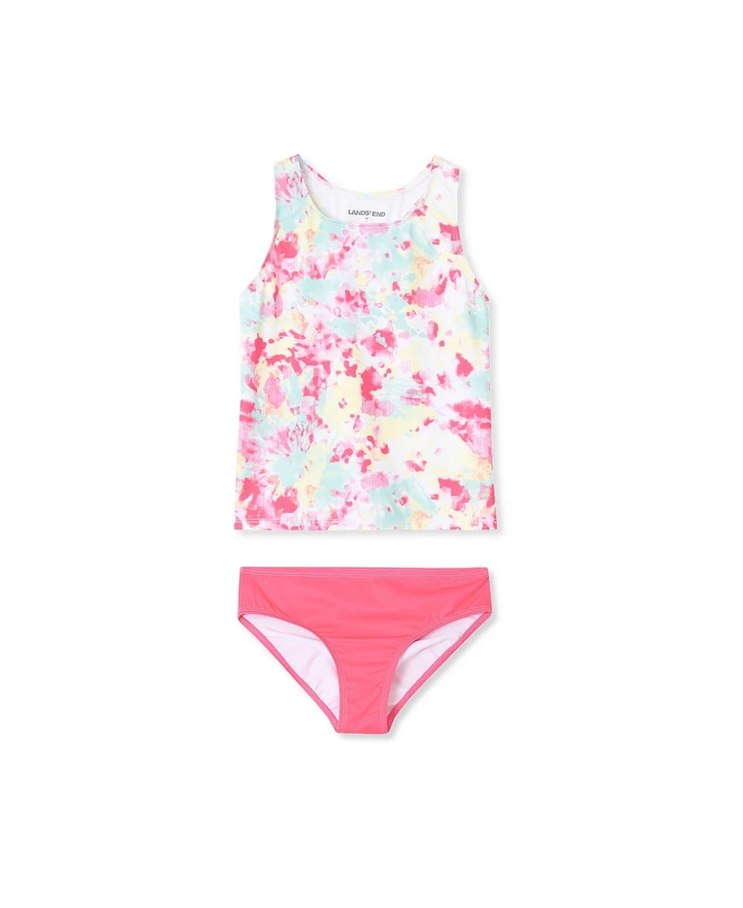 Lands' End Girls Chlorine Resistant Tankini Swim Set