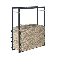 Firewood Rack Black 31.5"x9.8"x39.4" Steel