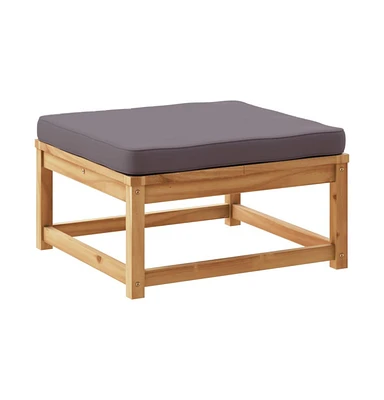 Patio Footstool with Cushions Solid Wood Acacia